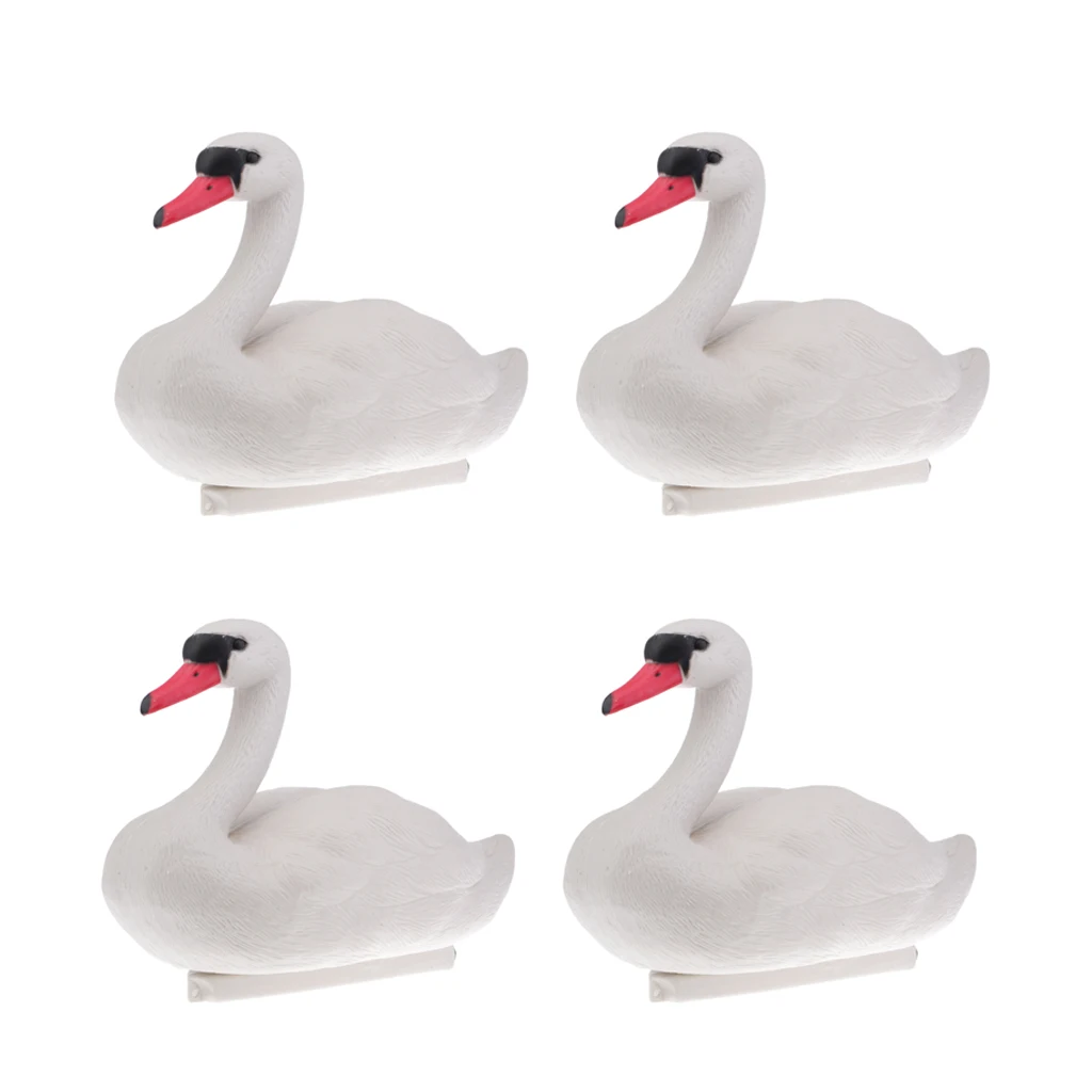 Набор из 4 Плавающих охотничьих декораций в виде лебедя для украшения сада