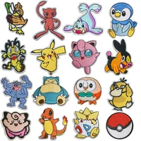 1pcs pokemon cloth patch pikachu clothes stickers sew on embroidery patches applique iron on clothing cartoon diy garment decor