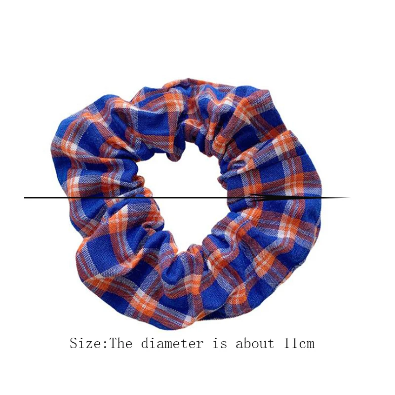 

Blue Colors Hair Accessories Printed Hair Ties Scrunchies Girls Rubber Band Ponytail Holders Ornaments Hairband Headwear