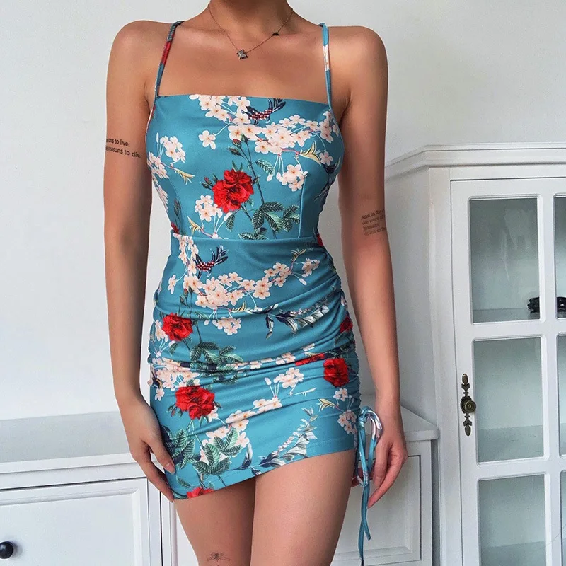 

Женское летнее платье в китайском стиле, привлекательное мини-платье из молочного шелка с открытой спиной и асимметричными складками, 2021