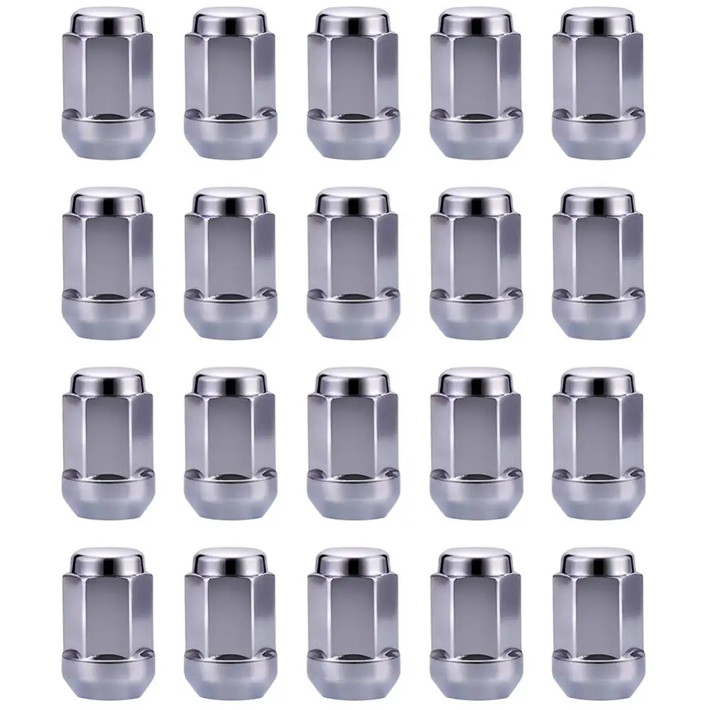 Практичное 20 шт. КОЛЕСО гайки M12x1.25 закрытого конца Bulge Acorn Коническое сиденье хром 1,3" высокий шестигранный