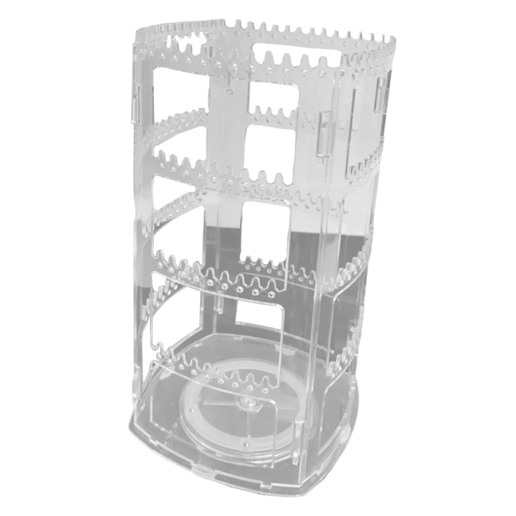 

360 Rotating Earring Holder Stand Clear Earrings Organizer Acrylic Jewelry Storage Display Rack for Earrings Bracelets Necklaces