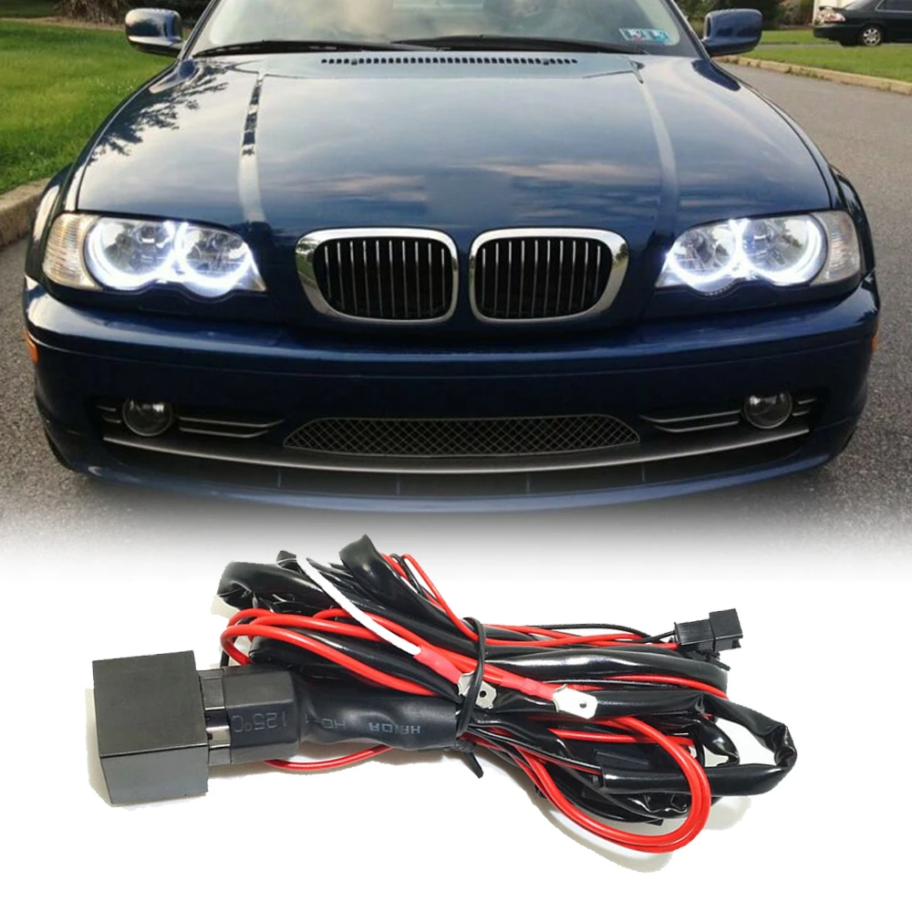 Аксессуары Реле Жгут проводов Ангел глаз гало кольцо 4 светодисветодиодный