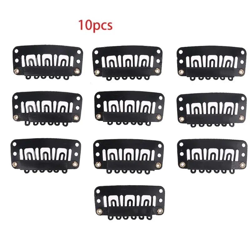 

10 PCS 32mm U Shape Snap Metal Hair Clips For Hair Extensions Weft Clip-on Wig F25 21 Dropshipping
