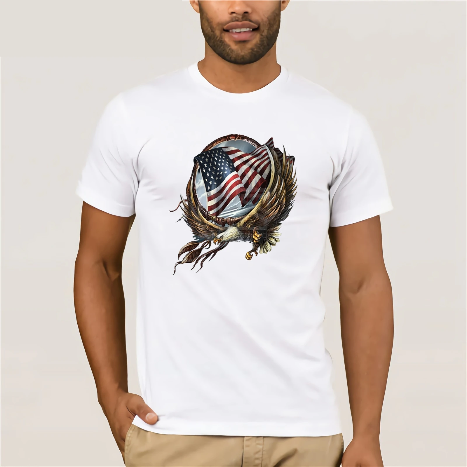 Обруч Орел Мужская футболка Лидер продаж мужские забавные Повседневная