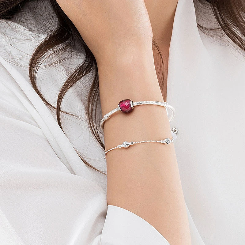 

Pandora 925 Sterling Silver Original Design Bracelet Fit Beads Charms Bangle DIY Jewelry Making Gift Girl Mother's Day