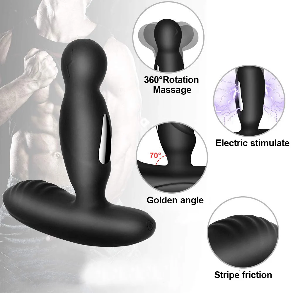 Electric Shock Pulse Man Prostate Massage Vibrators Sex Toy For Men Wireless Rotation Male Anal Butt Plug Stimulator Masturbator | Красота и