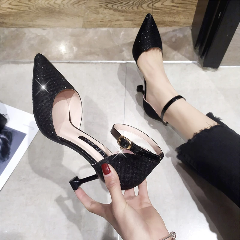 Женские туфли Cresfimix с острым носком свадебные на шпильке ремешком пряжкой