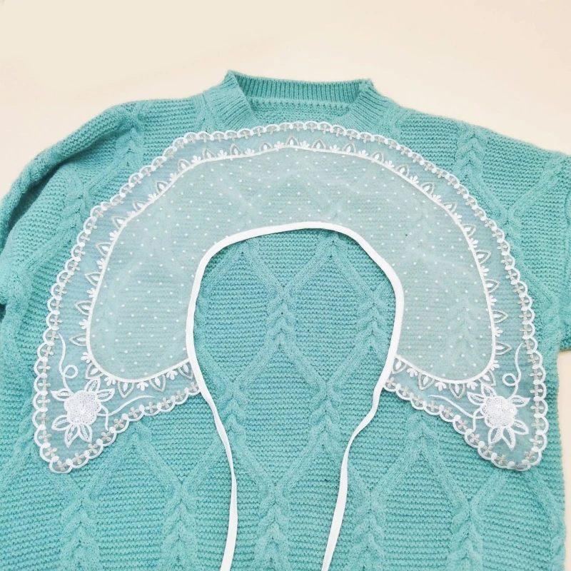 X5XE кружевная Цветочная шаль искусственный воротник женская рубашка ложные