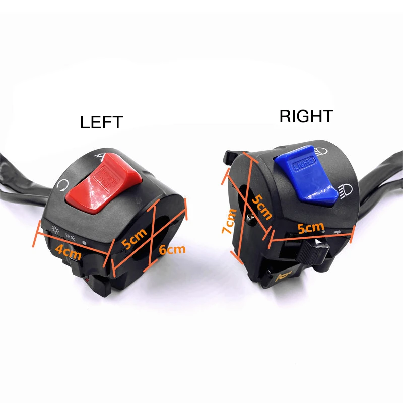 

22mm Motorcycle Left Right Handlebar Switch Fog Light Horn Turn Signal Electric Start Universal 7/8" Handlebar Controller Switch