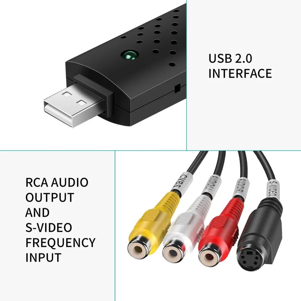 USB ТВ 4 канальный видео аудио VHS в DVD HDD ПК преобразователь устройство крышка ture