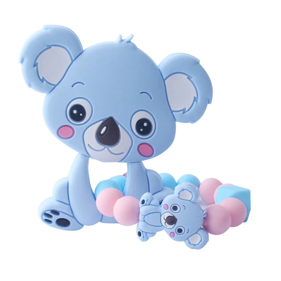 Детский силиконовый Прорезыватель в стиле коала браслет из пищевого силикона с