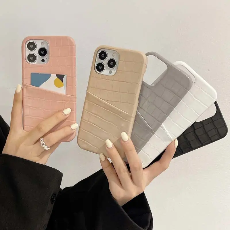 

High-value couple crocodile pattern card suitable for Apple 13 mobile phone case senior niche three packs 11\12 sheath