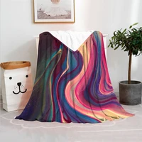 abstract geometric fleece blankets for sofa beds bedding room soft fleece blanket bedspread home textile decor