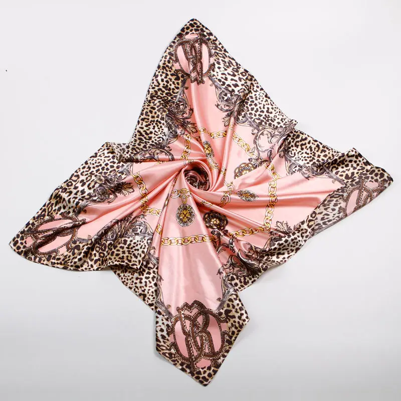 

Ladies Woman Floral Square Head Neck Scarf Wrap Satin Silk Vintage Shawl