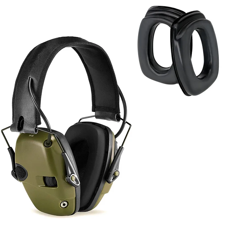 

Электронные Наушники для стрельбы, тактическая охотничья гарнитура с защитой слуха, наушники + губка для просматривания