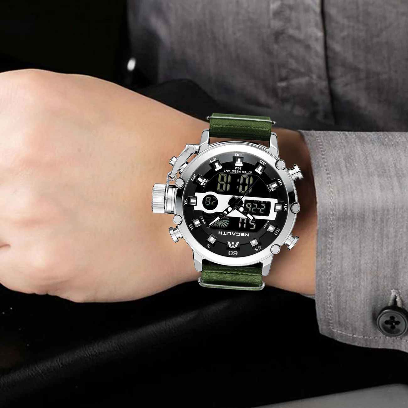 Часы наручные MEGALITH Мужские кварцевые Брендовые повседневные светящиеся