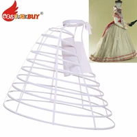 costumebuy shaped bird cage skirt slip petticoat flat front back up hoop crinoline prom underskirt victorian rococo dress