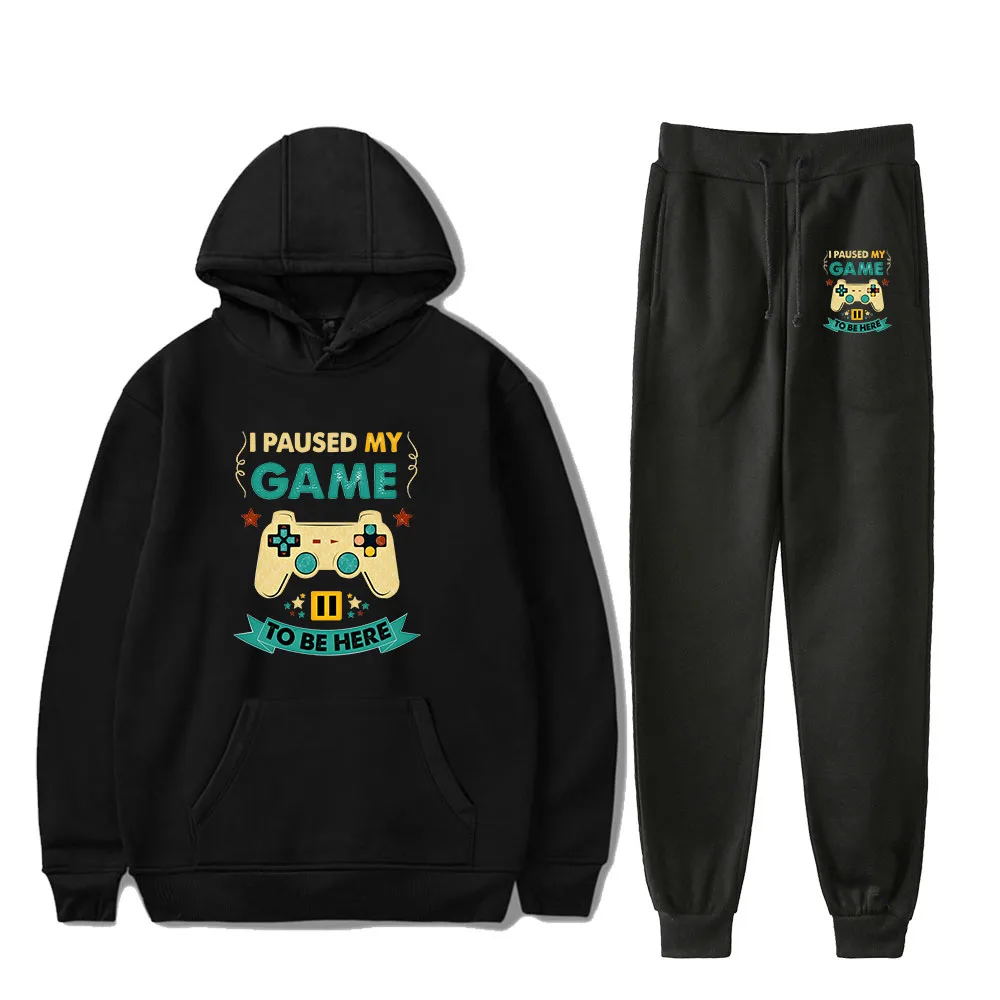 

I paused the game and came here. Two-piece sweatshirt unisex hoodie + jogging pants Harajuku streetwear interesting clothes set