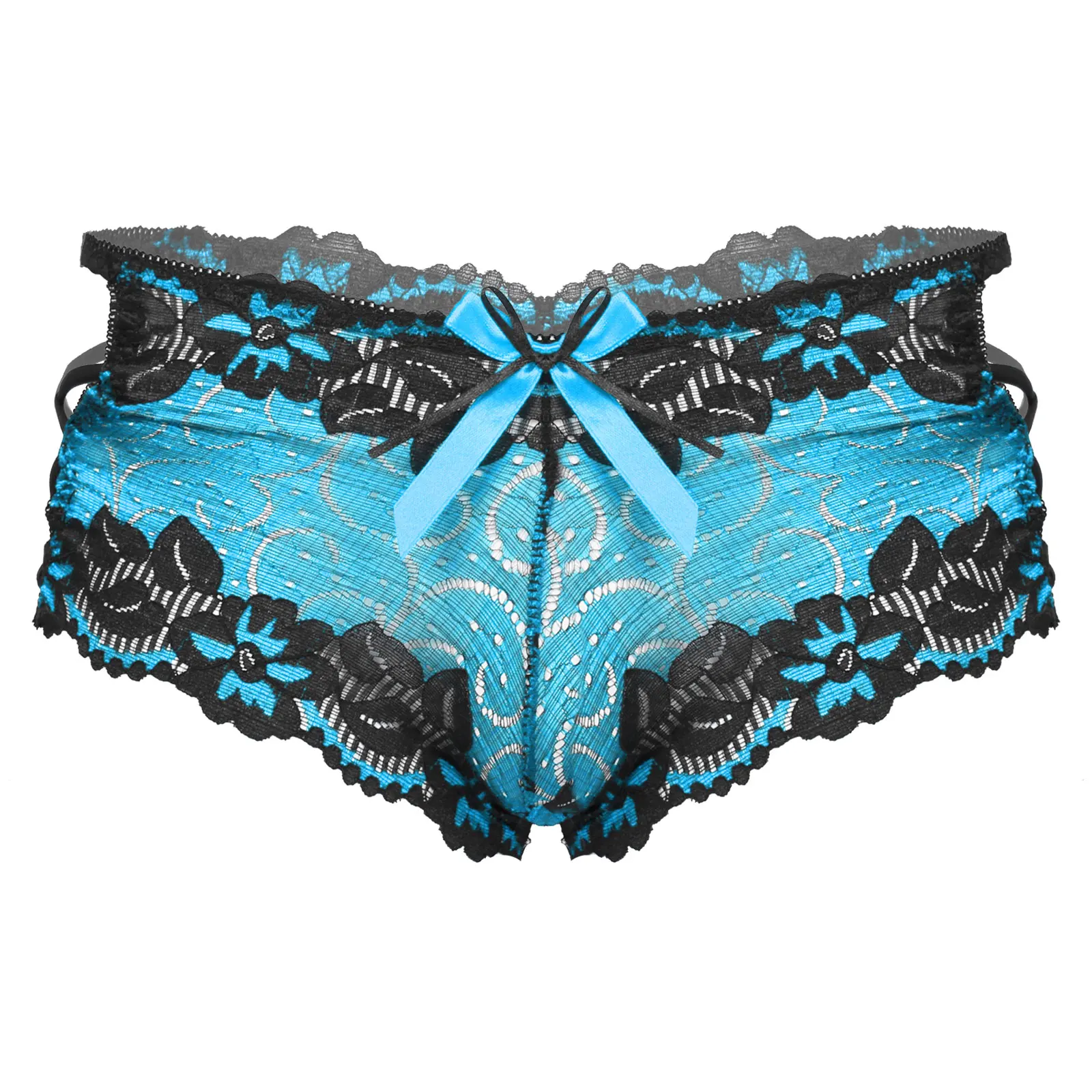 

Женские кружевные трусы-боксеры с бантом