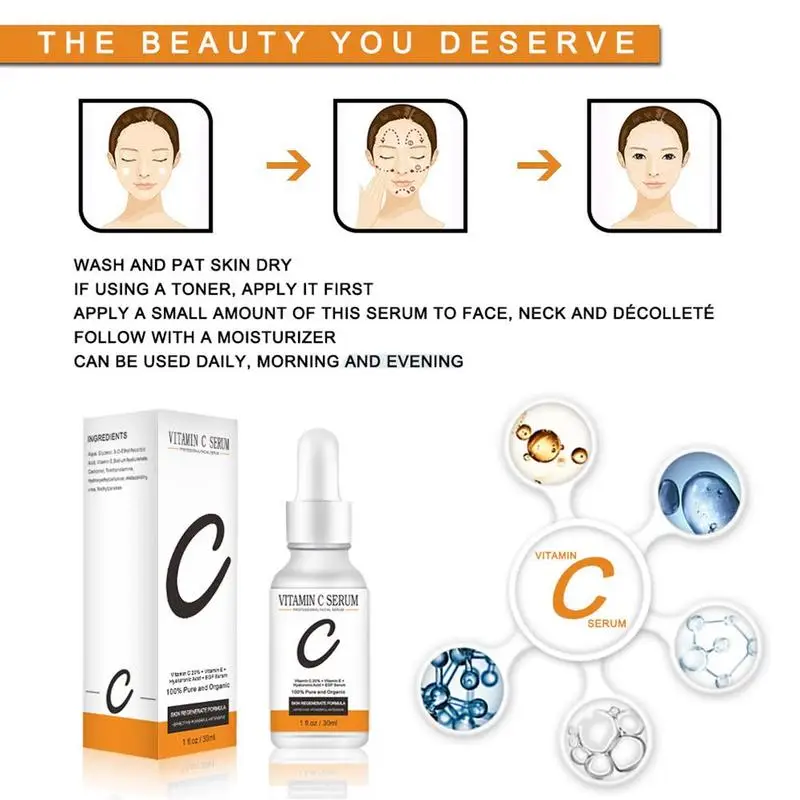 

20% VC Moisturizing Essence Stock Skin Care Hydrating Solution Resist Skin Aging Brightening Serum