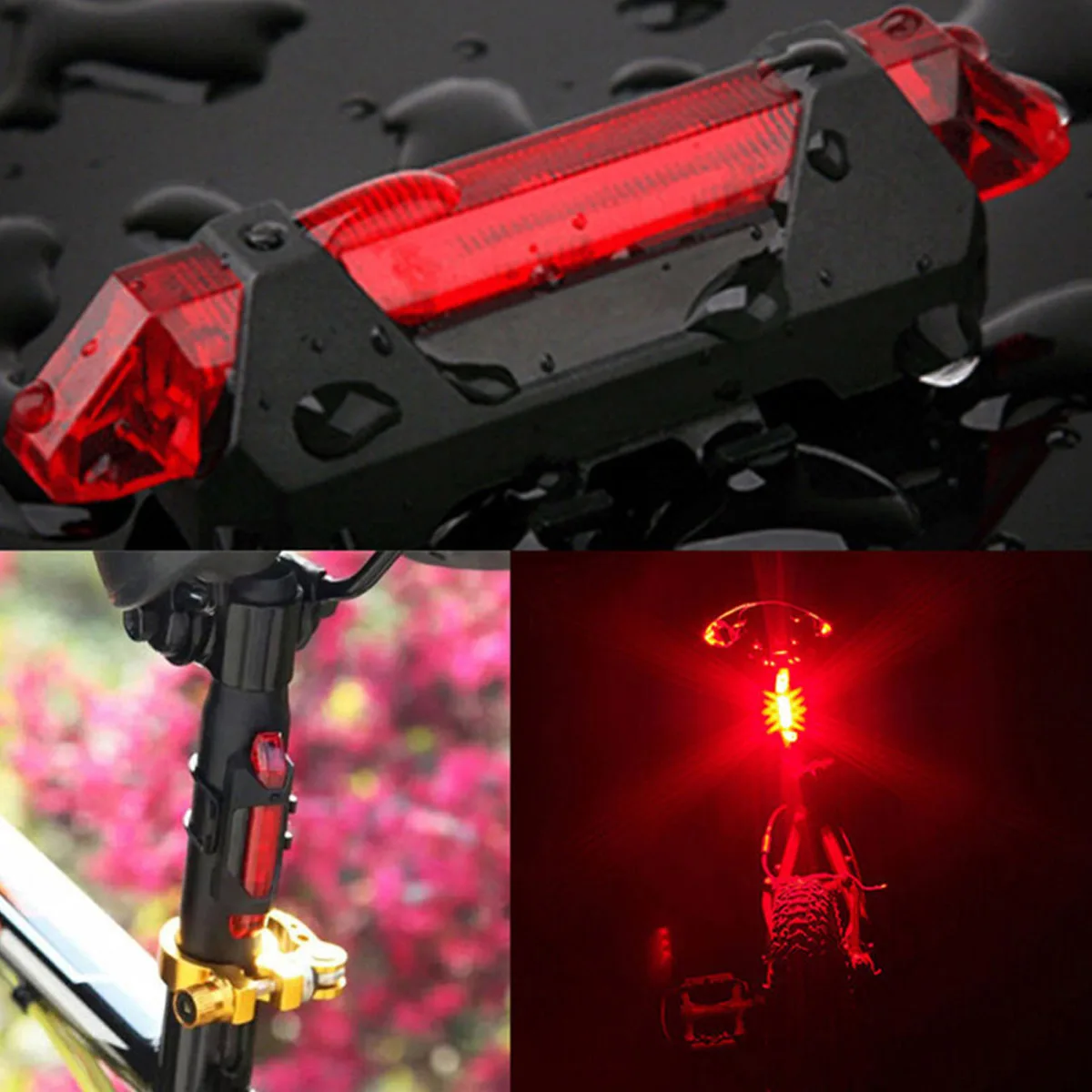 NEWKBO Portable USB Rechargeable Bike Bicycle Tail Rear Safety Warning Light Taillight Lamp Super Bright | Лампы и освещение