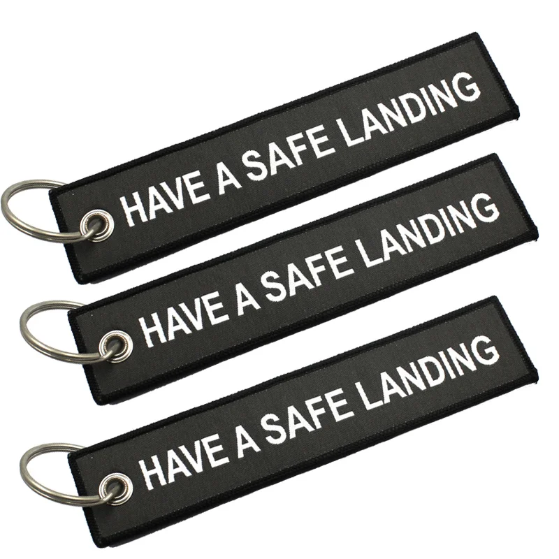 

Have A Safe Landing Embroidered Key Chain for Aviation Gifts Luggage Tag Label