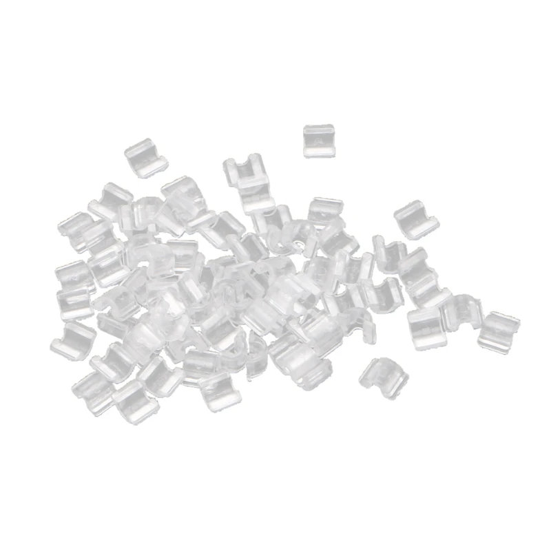 

69HB 100Pcs Hair Ties DIY Glue-on Plastic Connectors Tools Elasitc Rubber Hair Band Link Buckles Add a Charm On Hairbands