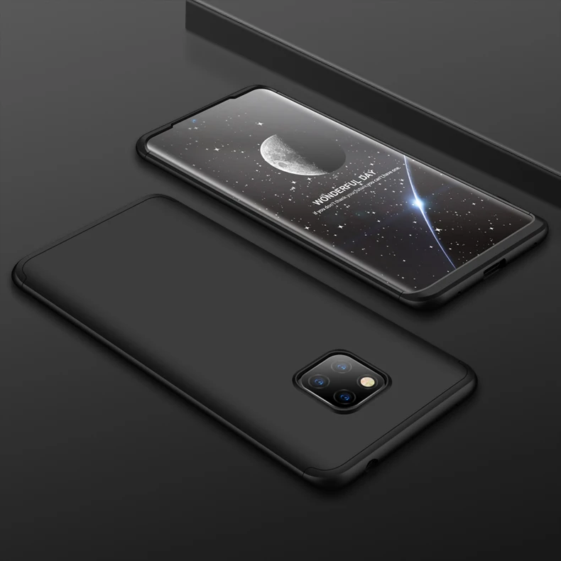 Black Защитный чехол для HUAWEI mate 20 30 Lite, чехол для HUAWEI mate 20 30 Pro, роскошный чехол 360, полный корпус, жесткий матовый чехол для задней панели из поликарбоната - Цвет: Black