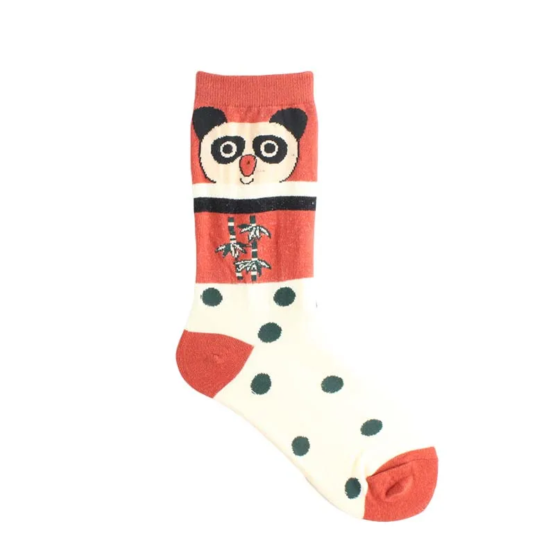 

COSPLACOOL Cotton Skarpetki Funny Socks Panda Plaid Sloth Girl Socks Women Happy Cute Socks Calcetines Divertidos Skarpety Meias