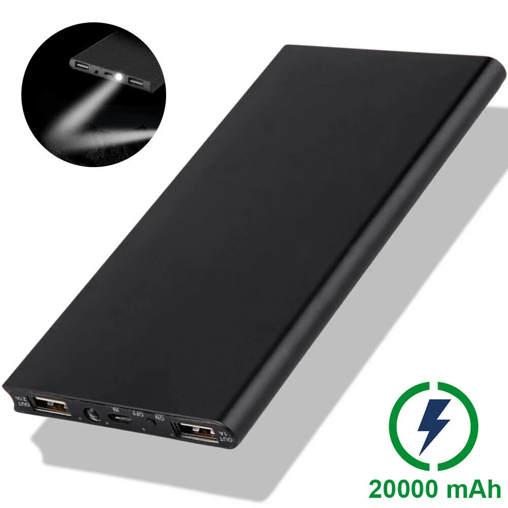 

Batterie Externe Portable Power Bank 20000mAh 2 Port USB Chargeur LED