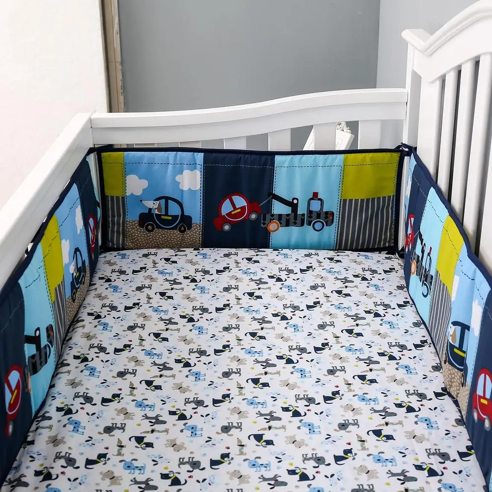 4PCS Baby Crib Liners Soft And Skin-Friendly Cushions Infant Bed Anti-collision Protective Pads Durable Light Wrinkle Resistance |