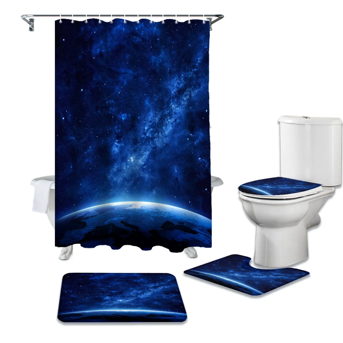 Набор нескользящих ковриков для ванной комнаты прочная водонепроницаемая