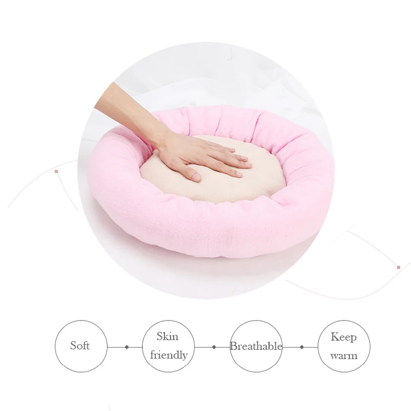 Толстый и мягкий теплый круглый хлопковый вельветовый коврик для питомника с