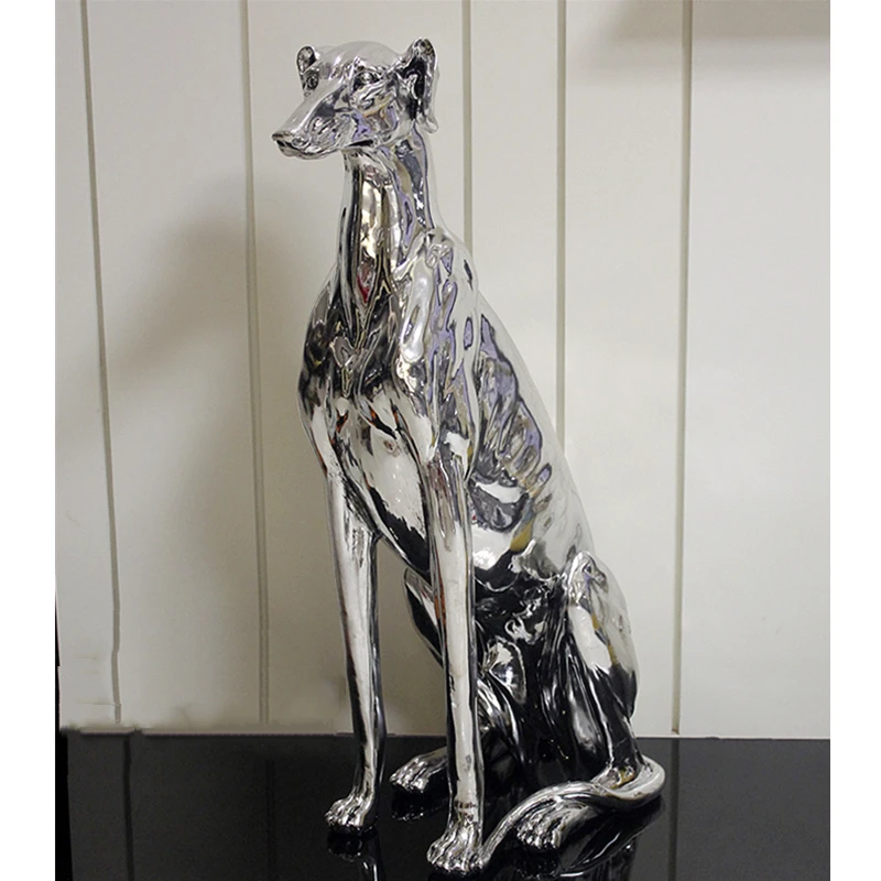 

Jumbo Size European Style Greyhound Creative Ornaments Dog for Home Decor Decoration Crafts Resin Plating Process LimitedEdition