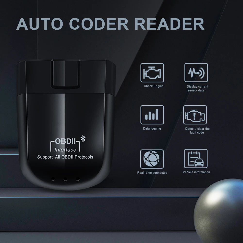 

2021 New Auto Bluetooth OBD2 Scanner ELM327 OBD2 Code Reader Car Check Engine Light Diagnostic Coding Tool for Android iOS