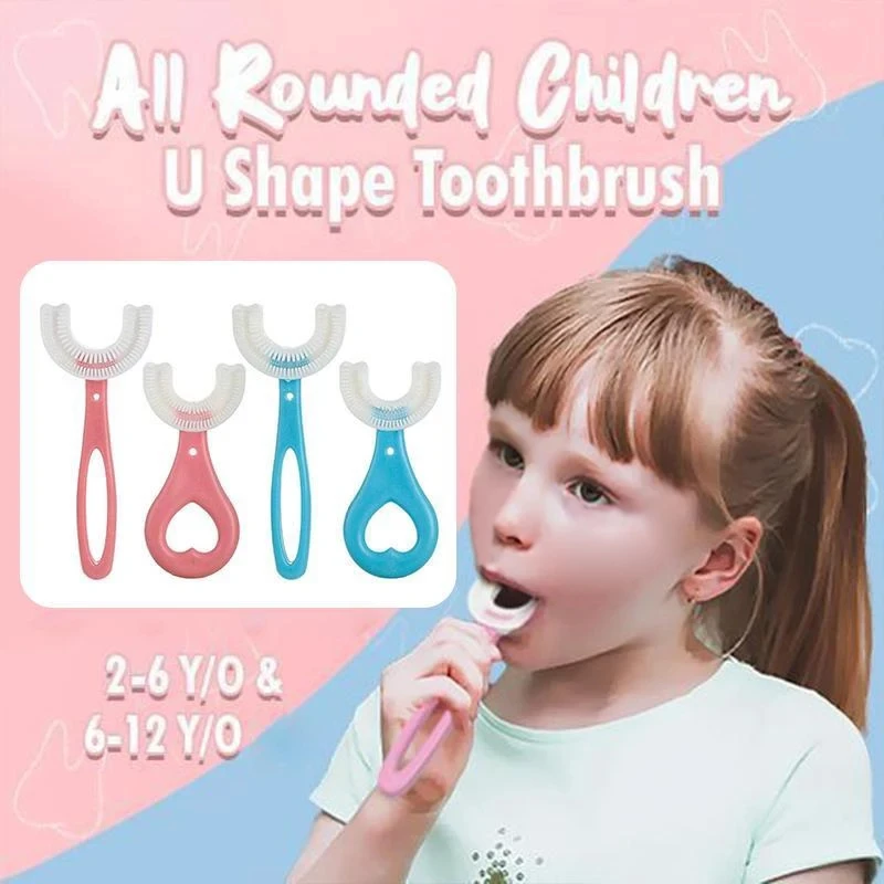 

Baby Toothbrush Children 360 Degree U-shaped Toothbrush Teethers Soft Silicone Baby Brush Kids Teeth Oral Care Cleaning