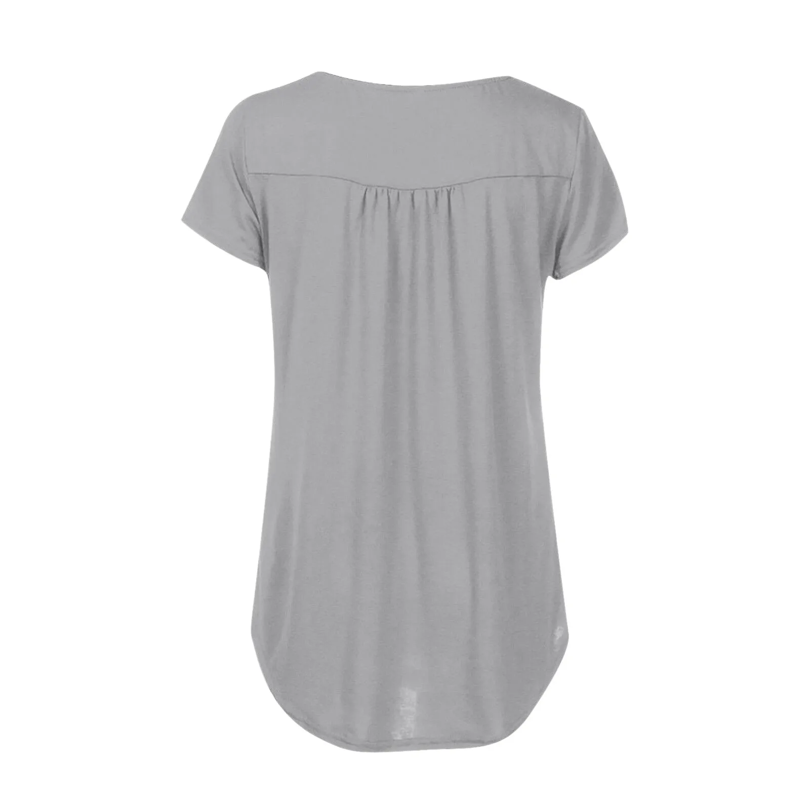 

Fashion Solid T-Shirt Sexy Loose tshirt Buttons V-Neck Tops Tee Casual Summer Ladies Female Women Short Sleeve Blusas Pullover