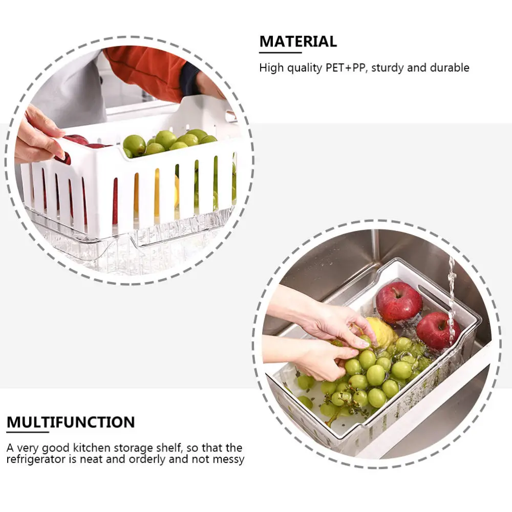 

1 Set Large Capacity Double-Layer Storage Box Food Box (Transparent White)