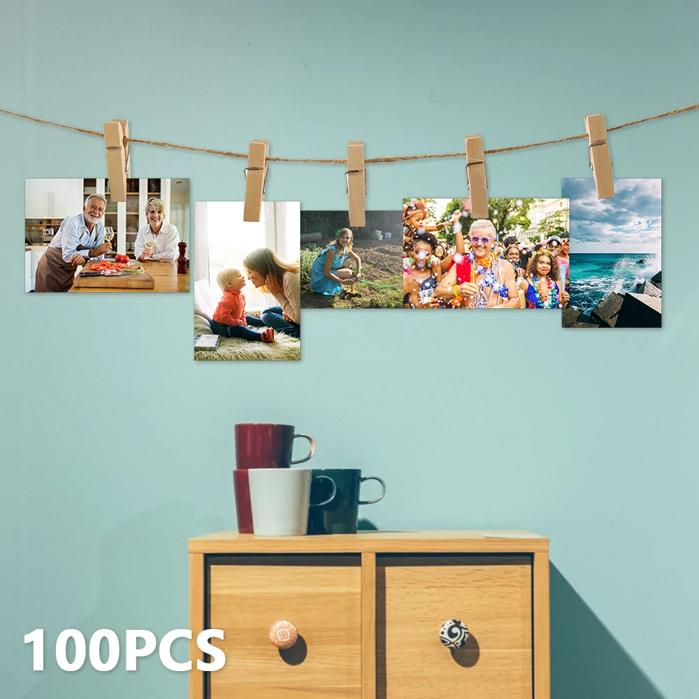 100 шт 35 мм винтажные натуральные деревянные клипсы бумага фото прищепка плетение