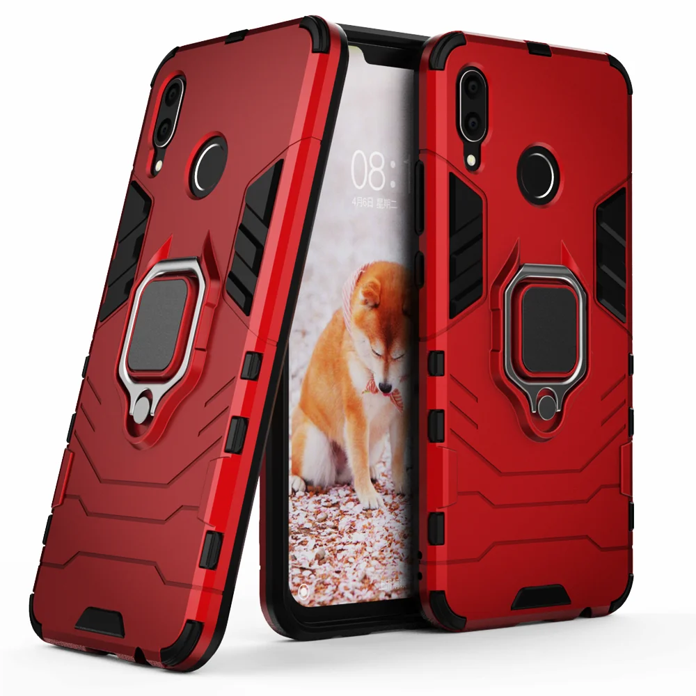 

For Huawei Nova 3 Case Nova3i INE-LX2 INE-LX9 Ring Stand Bumper Silicone + PC Phone Back Cover For Huawei Nova 3i Nova3 3 i Capa