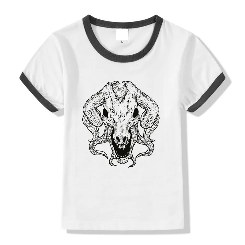 Футболка с головой дьявола черепом тяжелым металлом татуировкой рок Готическая