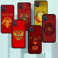 coat of arms russian cccp flag phone case tpu for samsung s6 s7 s8 s9 s10 plus s20 s21 s30ultrs fundas cover