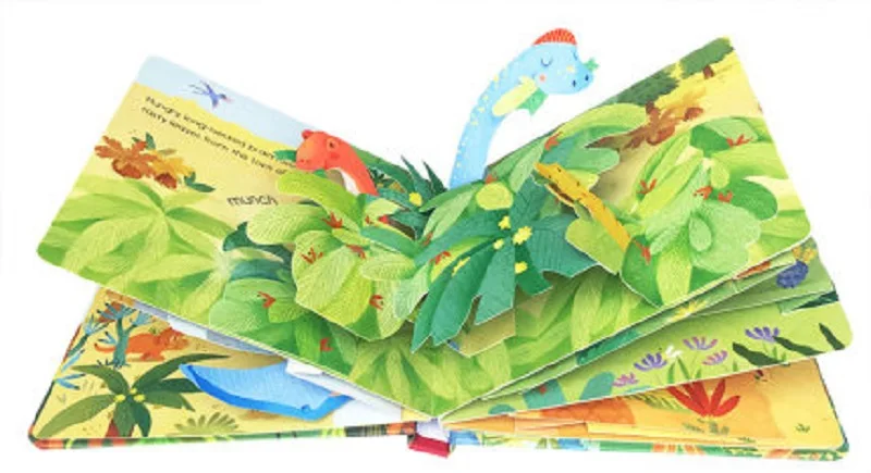 От 3 до 6 лет Usborne всплывающие динозавры английский образовательный 3d альбом с