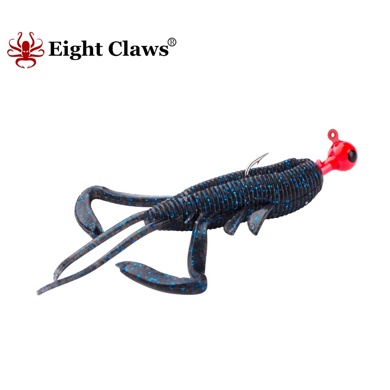 

EIGHT CLAWS Soft Fishing Lure Plastic Shrimp Bait 6PCS/ Lot 5 Colors 50mm 5.7g 63mm 10.2g Pesca Leurre Rubber Wobbler Swimbait