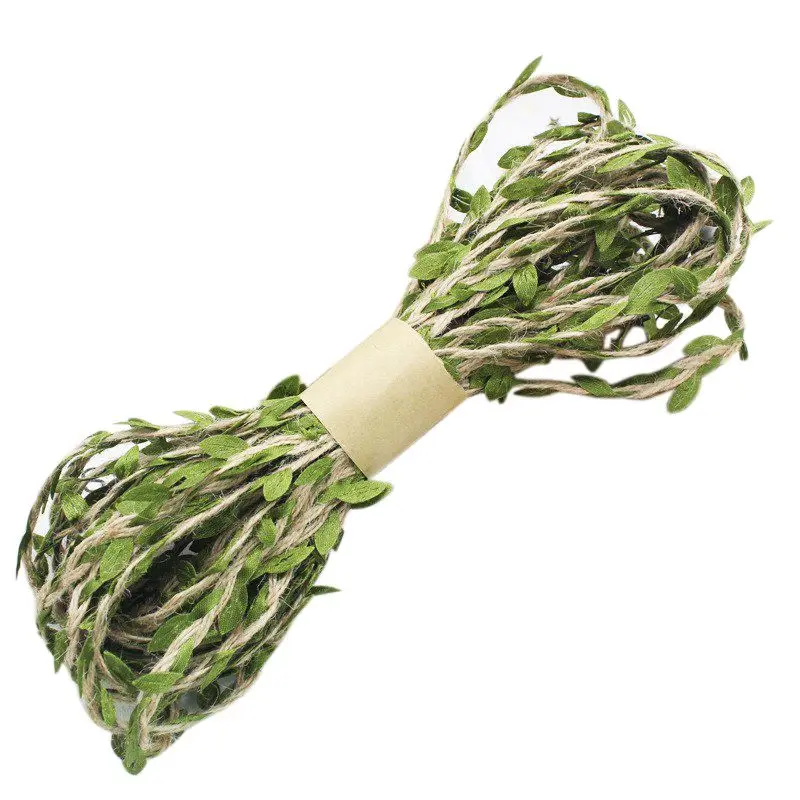 Джутовая веревка с имитацией листьев искусственный джутовый лист Смешанная