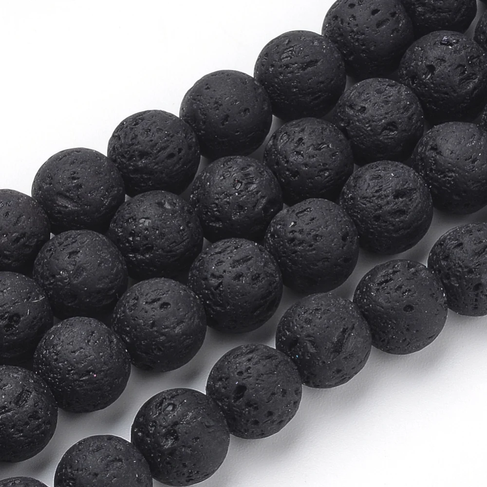

1 Strand Synthetic Lava Rock Beads Strands Dyed Round Black 6mm Hole: 1mm about 61pcs/strand 14.96 inches(38cm)