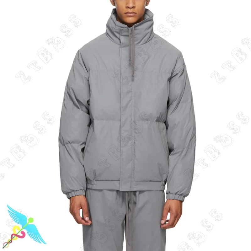 

Essentials Winter Down Jackets Men Fashion Zipper High Quality Cotton Thick Casual Warm Jacket Coat Zip Up Wind Breaker Clothing