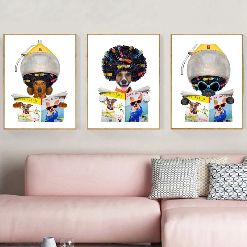Такса сосиска собака парикмахерские Искусство Холст Живопись стена