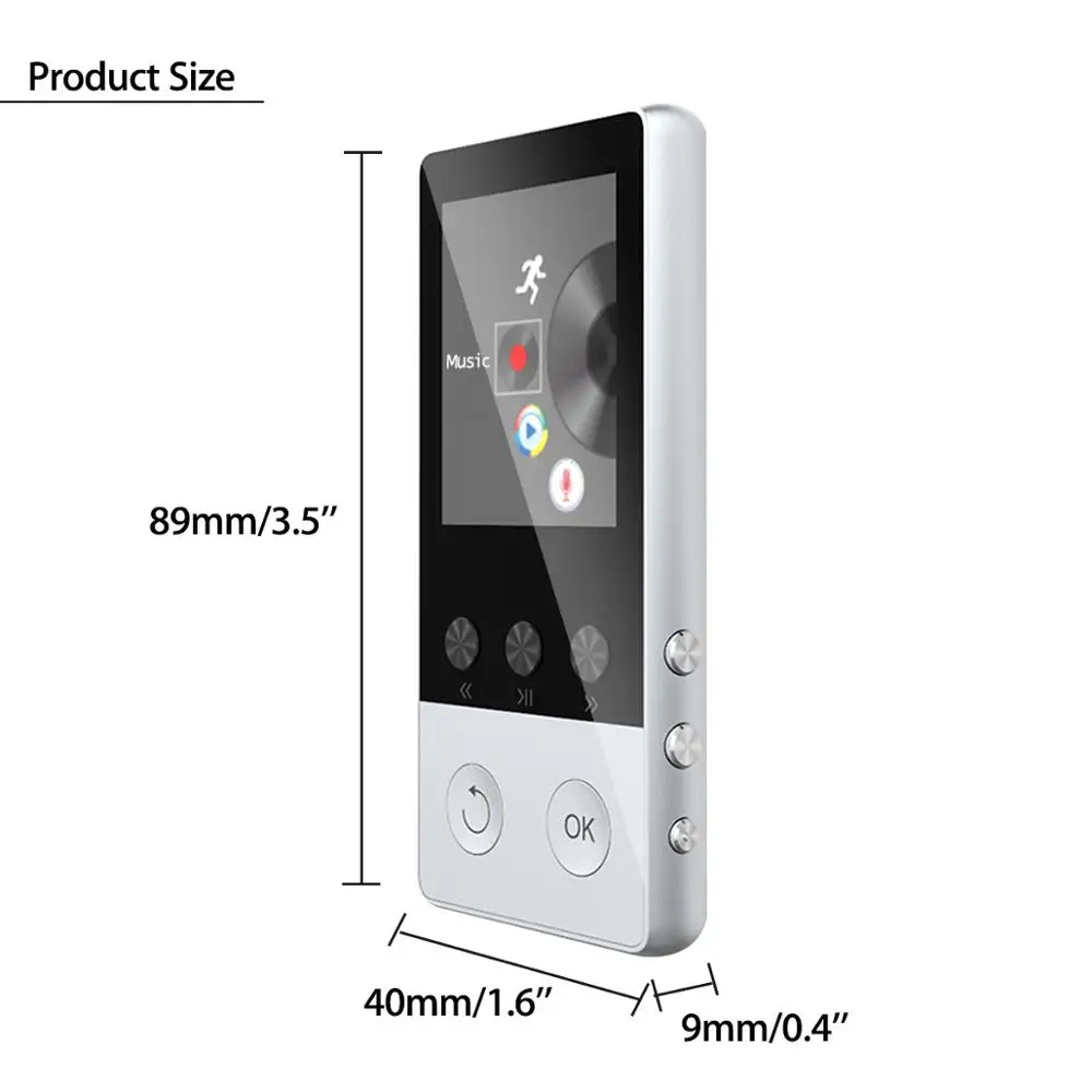 Mp3 плеер HiFi Sport MP4 Fm радио музыка голос с диктофоном поддержка TF карты расширение